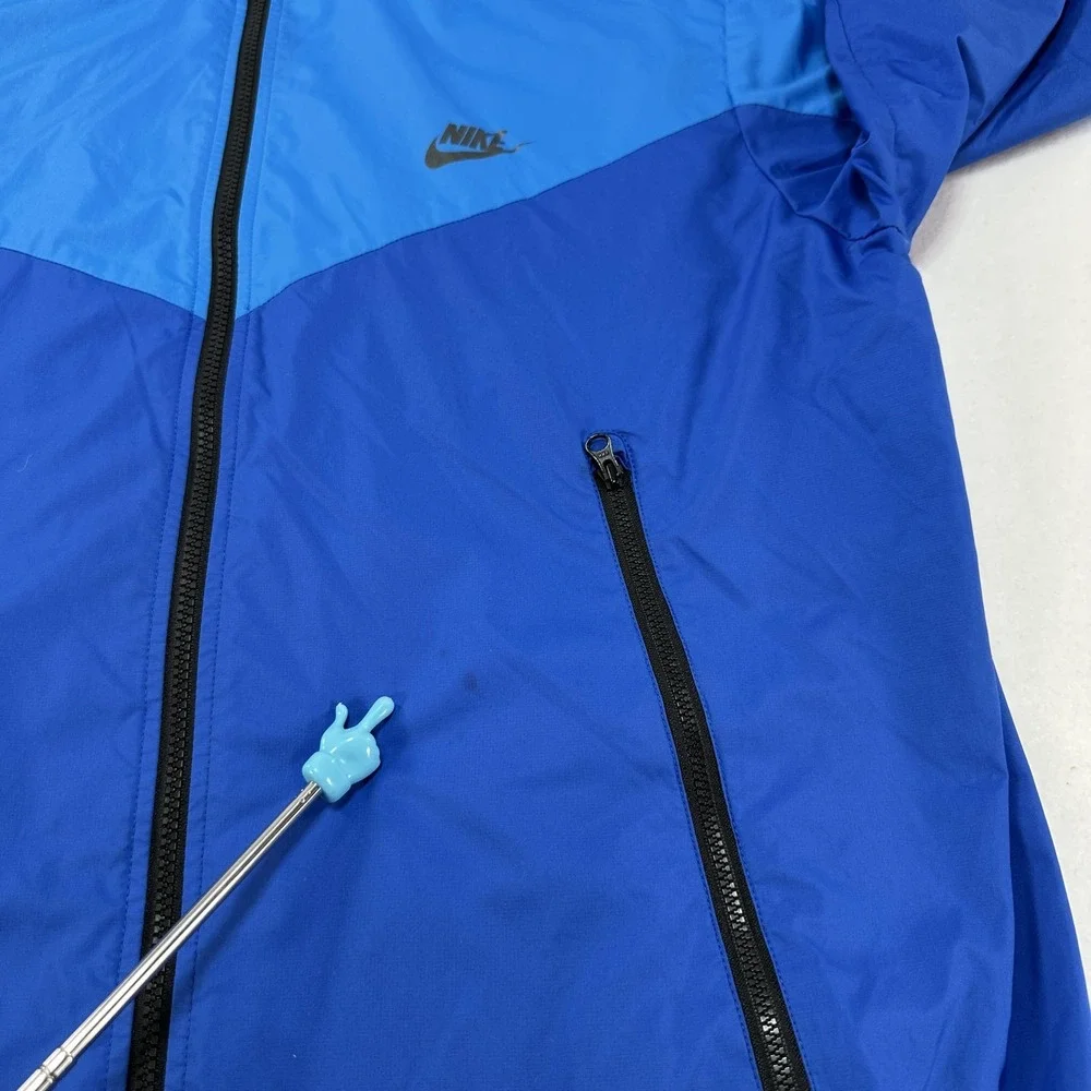 Nike Jacket Mens Large Blue Colorblock Full Zip Hooded Windbreaker 917809-435